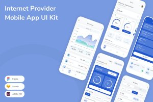 互联网提供商移动应用程序 UI 套件 Internet Provider Mobile App UI Kit