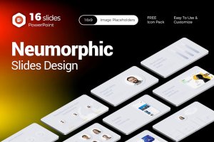 Neumorphic 幻灯片设计 PPT 模板 Neumorphic Slides Design PowerPoint
