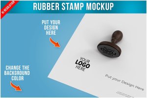 橡皮图章/印章样机 Rubber Stamp Mockup