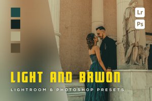 6 个浅棕色照片调色 Lightroom 和 Photoshop 预设 6 Light and Brown Lightroom and Photoshop Presets