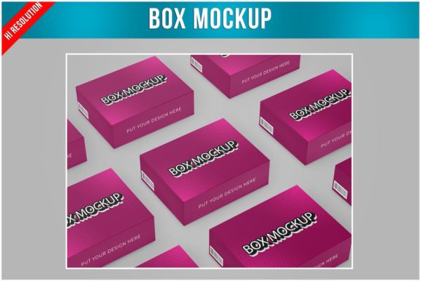 扁平形状盒子样机 Box Mockup