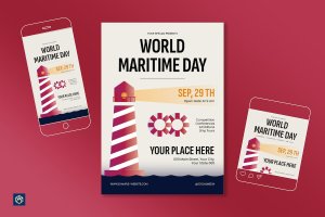 世界海事日传单套装 World Maritime Day Flyer Set
