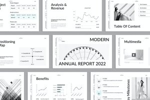 现代风格年度报告 PowerPoint 演示文稿 Modern Annual Report PowerPoint Presentation