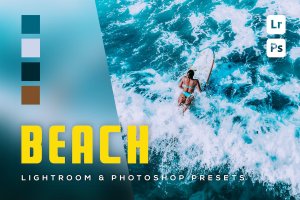 6 个海滩摄影照片调色效果 Lightroom 和 Photoshop 预设 6 Beach Look Lightroom and Photoshop Presets