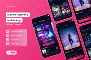 电影流媒体APP应用UI套件 Movie Streaming – App Mobile UI Kits