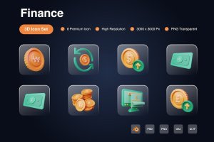 金融货币3D图标 Finance 3D Icons