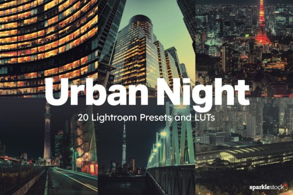 20 个城市夜间拍摄调色 Lightroom 预设和 LUT 20 Urban Night Lightroom Presets and LUTs