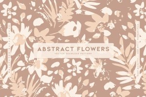 抽象花卉无缝图案背景素材 Abstract Flowers