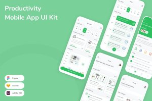 生产力工具移动应用程序 UI 套件 Productivity Mobile App UI Kit