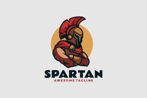 斯巴达简单吉祥物标志Logo模板 Spartan Simple Mascot Logo