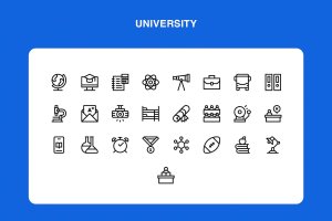 大学主题矢量图标 University Icons