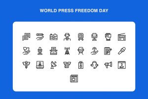 世界新闻自由日图标 World Press Freedom Day Icons