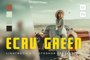 6 个淡绿色色调照片效果处理 Lightroom 和 Photoshop 预设 6 Ecru green Lightroom and Photoshop Presets