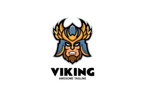 维京吉祥物标志Logo模板 Viking Simple Mascot Logo