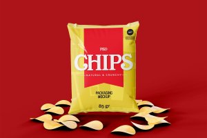 薯片包装外观设计预览样机 Potato Chips Packaging Mockup