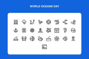 世界海洋日图标素材 World Oceans Day Icons