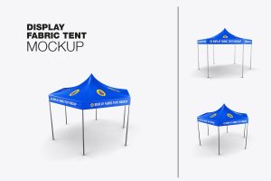 织物展示帐篷样机模板 Fabric Display Tent Mockup