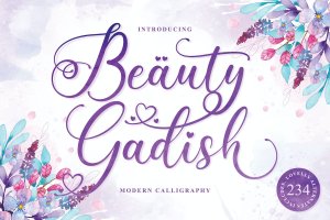 英文草书字体 Beauty Gadish Script