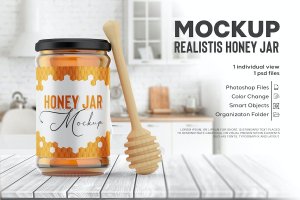 蜂蜜罐样机 Honey Jar Mockups