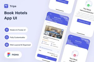 预订酒店应用程序UI模板 Tripa – Book Hotels App UI