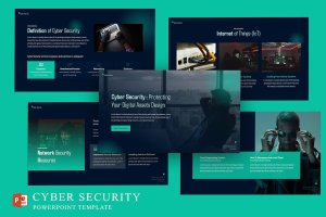 网络安全峰会PPT演示模板 Cyber Security PowerPoint Template