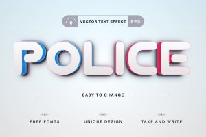 三明治多层亚克力字体效果AI模板 Police – Editable Text Effect, Font Style