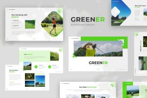 高尔夫运动&品牌推广 Powerpoint 模板 Greener — Golf Powerpoint Template