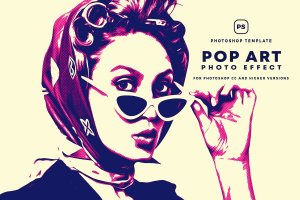 波普艺术照片效果PSD模板 Pop Art Photo Effect
