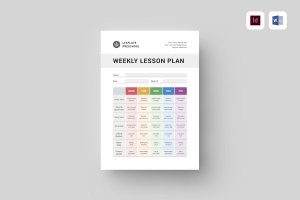 每周课程计划表设计模板 Weekly Lesson Plan