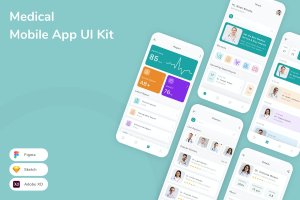 医疗移动应用程序 UI 套件 Medical Mobile App UI Kit