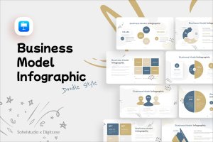 涂鸦商业模式信息图表Keynote幻灯片演示文稿模板 Doodle Business Model Infographic – Keynote