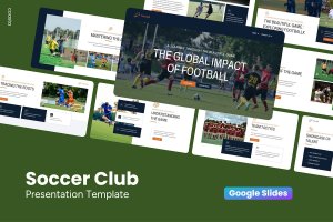 足球俱乐部Google幻灯片模板下载 Soccer Club – Google Slides Template