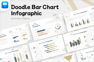 条形图信息图表涂鸦风格Keynote幻灯片模板 Bar Chart Infographic Doodle Style – Keynote
