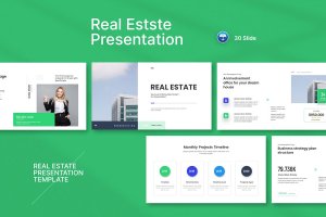 房地产市场分析Keynote幻灯片设计模板 Real Estate Presentation Template