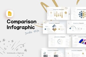 涂鸦风格比较信息图表谷歌幻灯片模板 Doodle Style Comparison Infographic – Google Slide