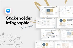 利益相关者信息图表涂鸦风格演示文稿Keynote模板 Stakeholder Infographic Doodle Style – Keynote