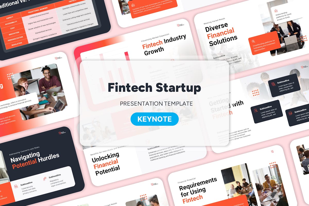 金融科技初创公司Keynote演示文稿 Fintech Startup – Keynote Template
