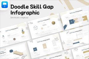 技能差距信息图表涂鸦风格Keynote模板下载 Skill Gap Infographic Doodle Style – Keynote