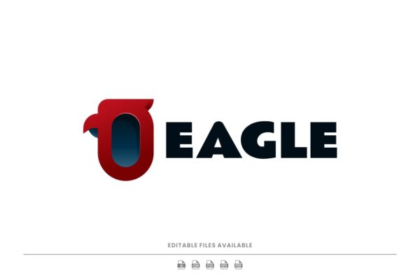 鹰渐变彩色标志Logo设计模板 Eagle Gradient Colorful Logo