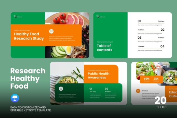 健康食品研究演示Keynote模板 Research Healthy Food – Keynote Template