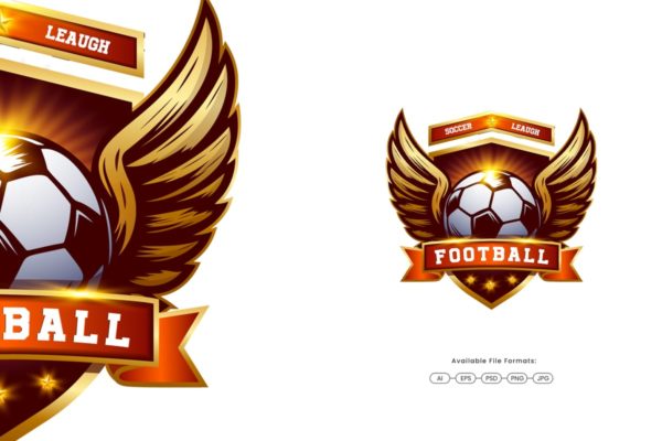 足球联赛标志Logo设计模板 Football Soccer League Logo Design Template