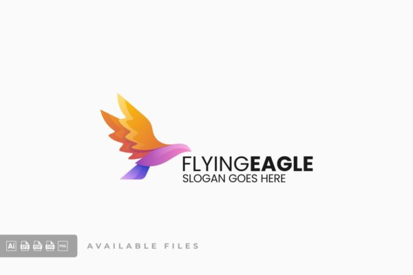 鹰渐变彩色标志Logo设计模板 Eagle Gradient Colorful Logo