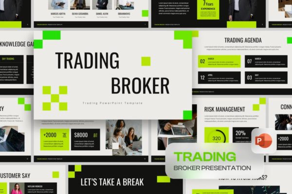 交易经纪人演示PPT模板 Trading Broker PowerPoint