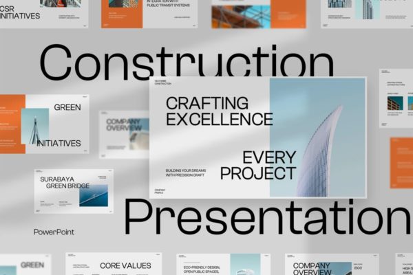 建筑公司简介PPT幻灯片设计模板 Construction Company Profile PowerPoint