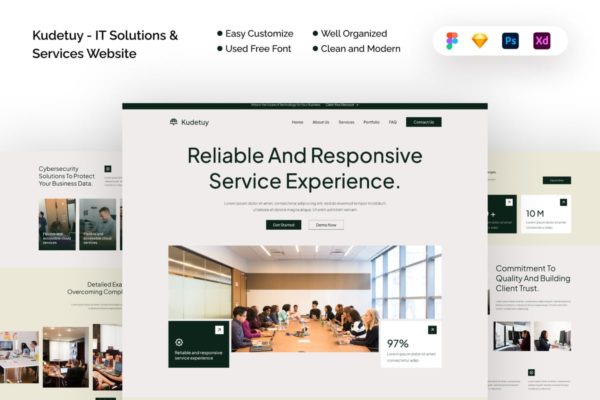 IT 解决方案和服务网站设计模板 Kudetuy – IT Solutions & Services Website