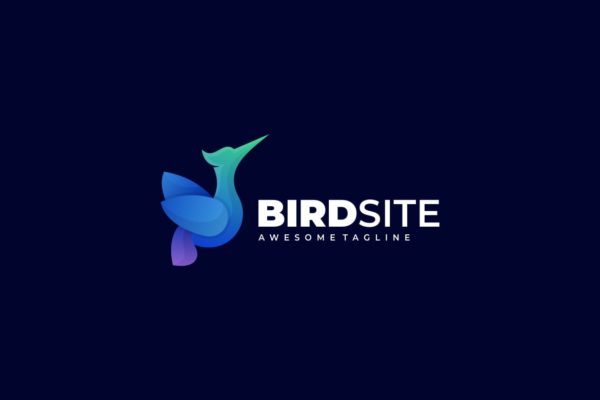 鸟渐变彩色徽标Logo设计模板 Bird Gradient Colorful Logo