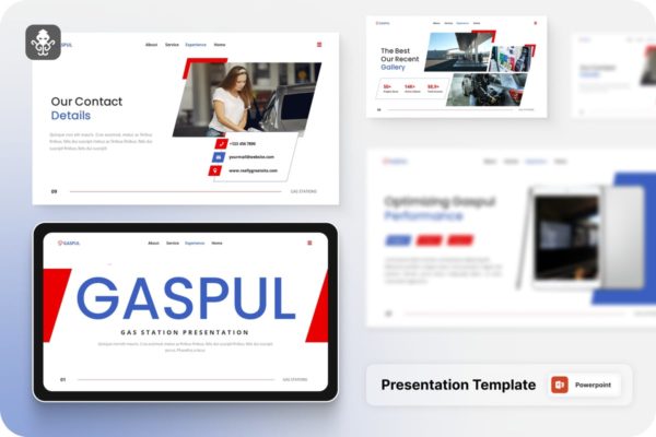 加油站运营PPT模板 Gaspul – Gas Station Presentation Power Point